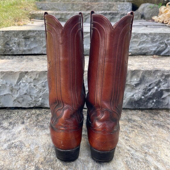 Vtg Y2K RJ Foley Men Cowboy Boots Size 10D Brown Leather Western Rodeo Farmcore - Picture 4 of 14